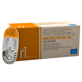 Mericron XL Polyester Suture, 4-0, 19mm, 90cm, RC, 3/8c