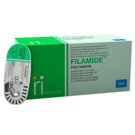 Filamide Polymide 10-0,  6.5mm, 30cm, RC, 3/8, DN - NYL1009003DN Premium Suture