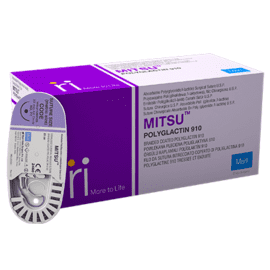 Mitsu Polyglactin 910, 2-0, 36mm, 75cm, Round body, 1/2 circle, Violet